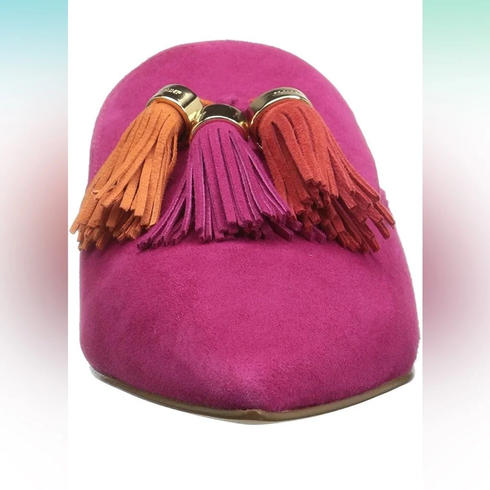 Elegant Slip On Casual Comfort Mules Slippers Pompom Loafers Tassel Mules - Picture 5 of 9